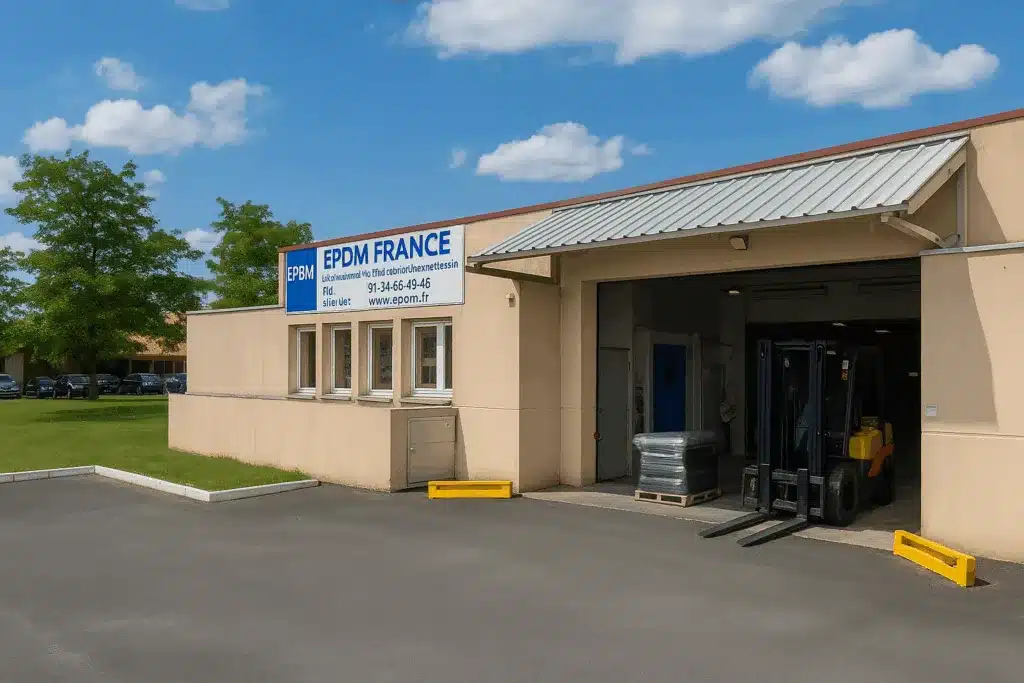Façade de l'entreprise EPDM France, vu sur le dépôt 